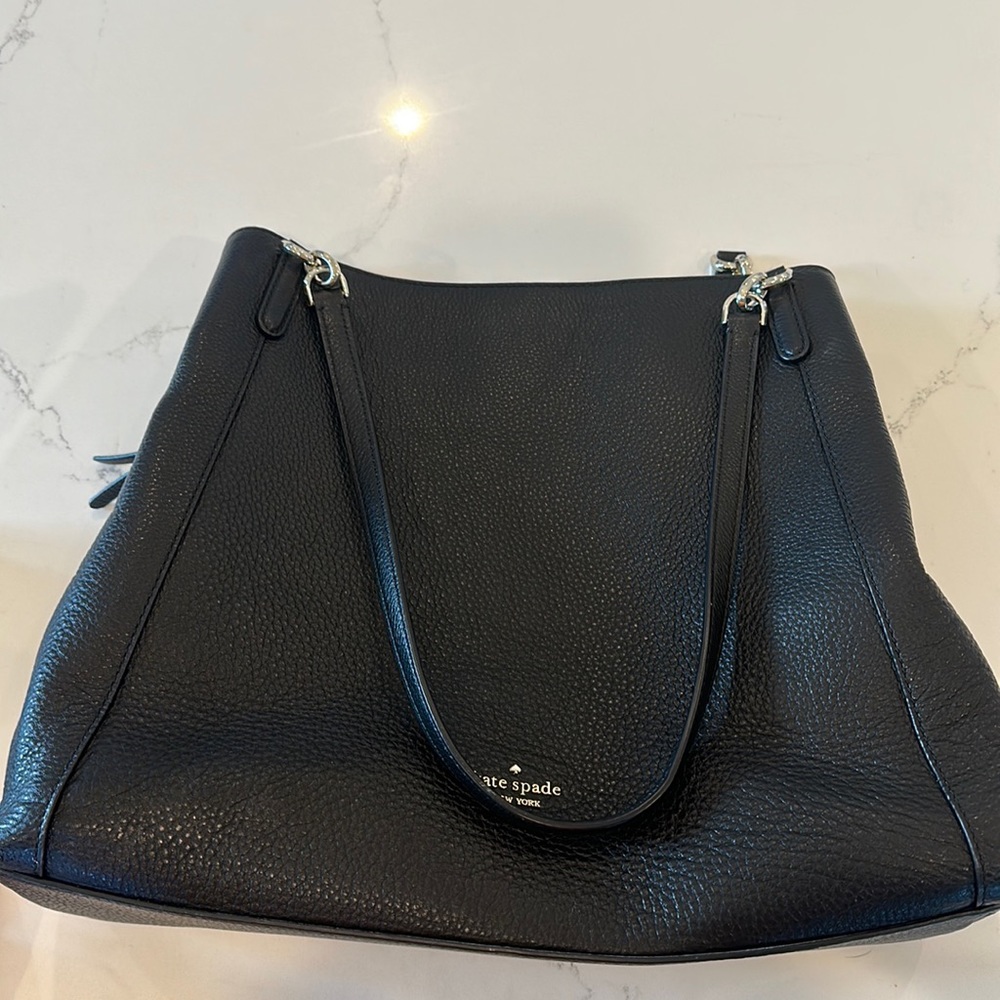 Kate Spade Large Leather Triple Compartment Satchel Shoulder Bag